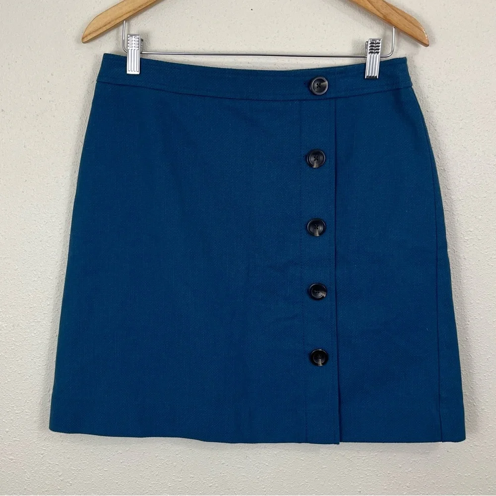 ANN TAYLOR NWT Textured Buttoned A-Line Skirt Womens Size 8 - Picture 2 of 6